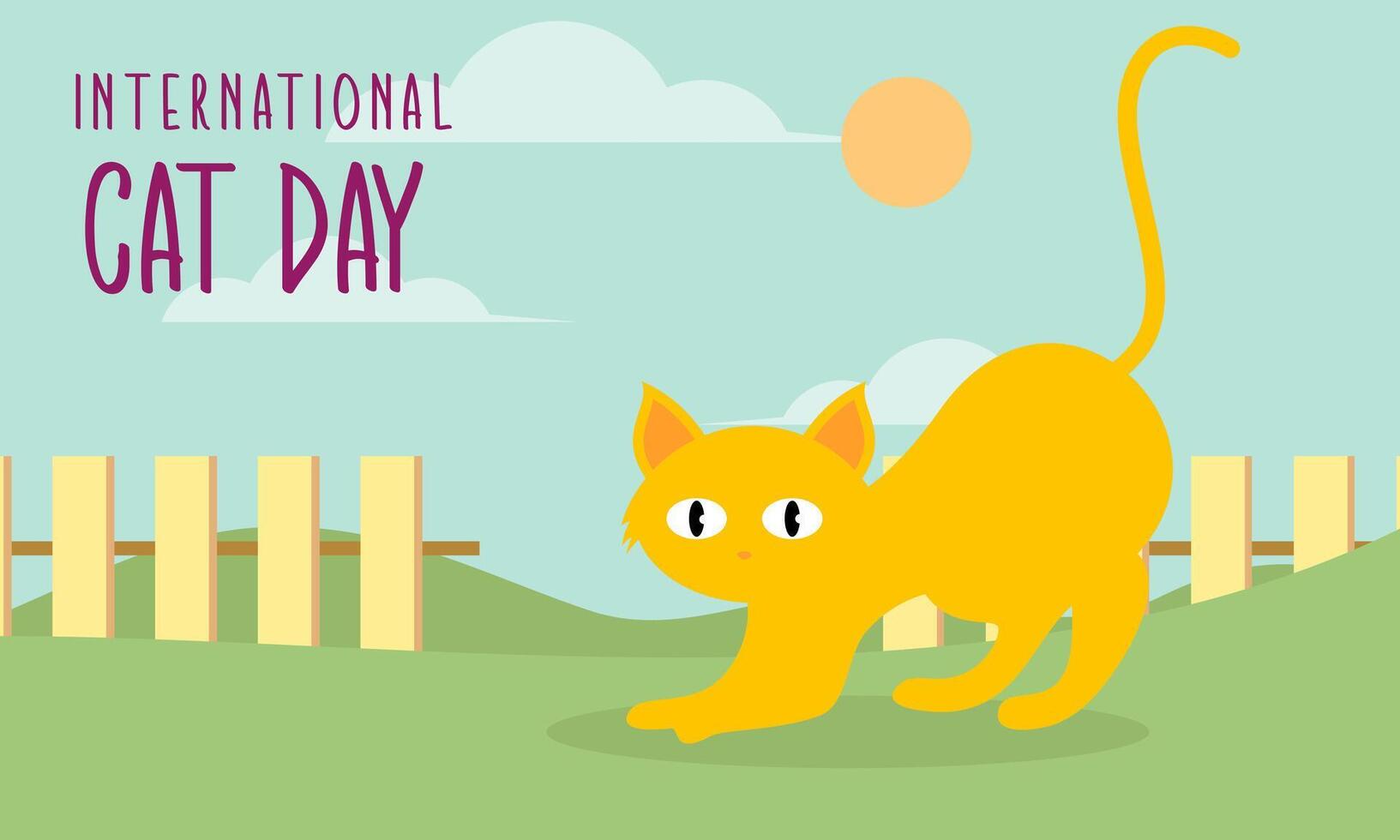 International Cat Day Illustration on August 8 vector
