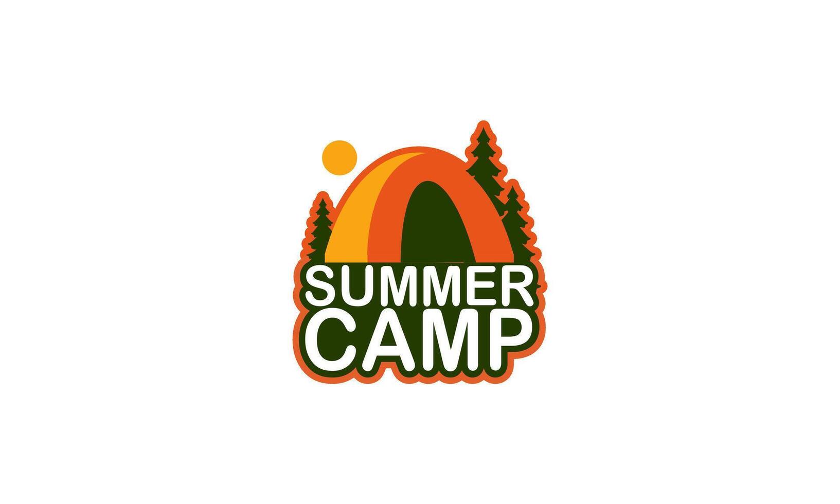 Summer camping logo isolated on background vector