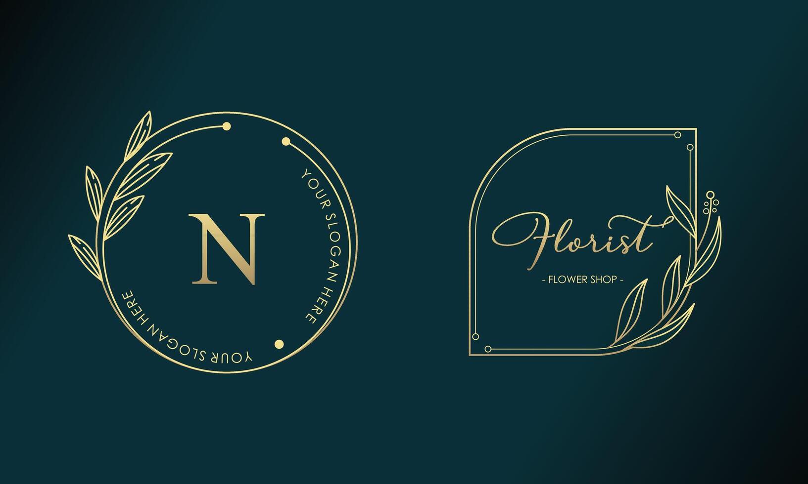Luxury logo design collection. floral decorative for branding logo, corporate identity and wedding vector