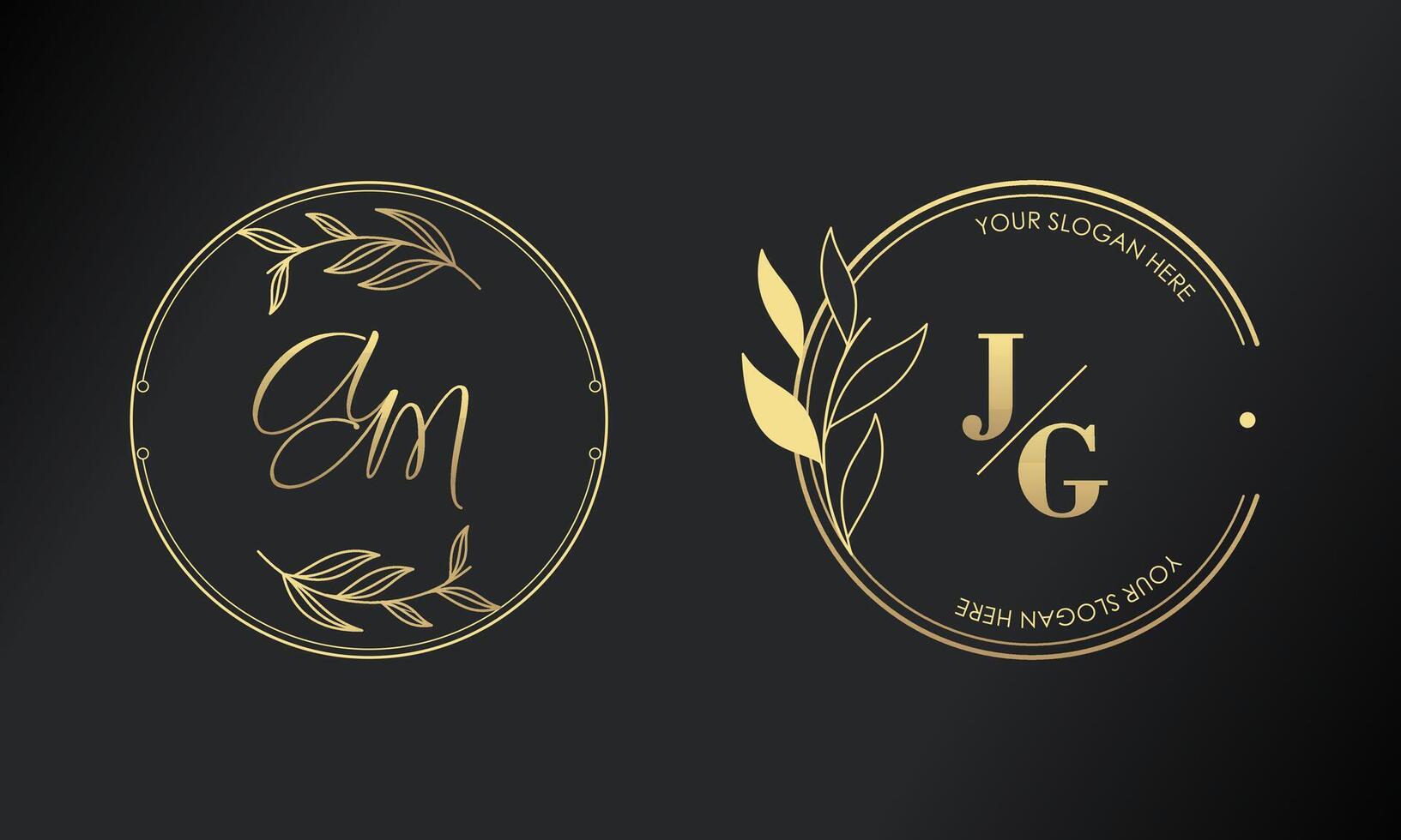 Luxury logo design collection. floral decorative for branding logo, corporate identity and wedding vector