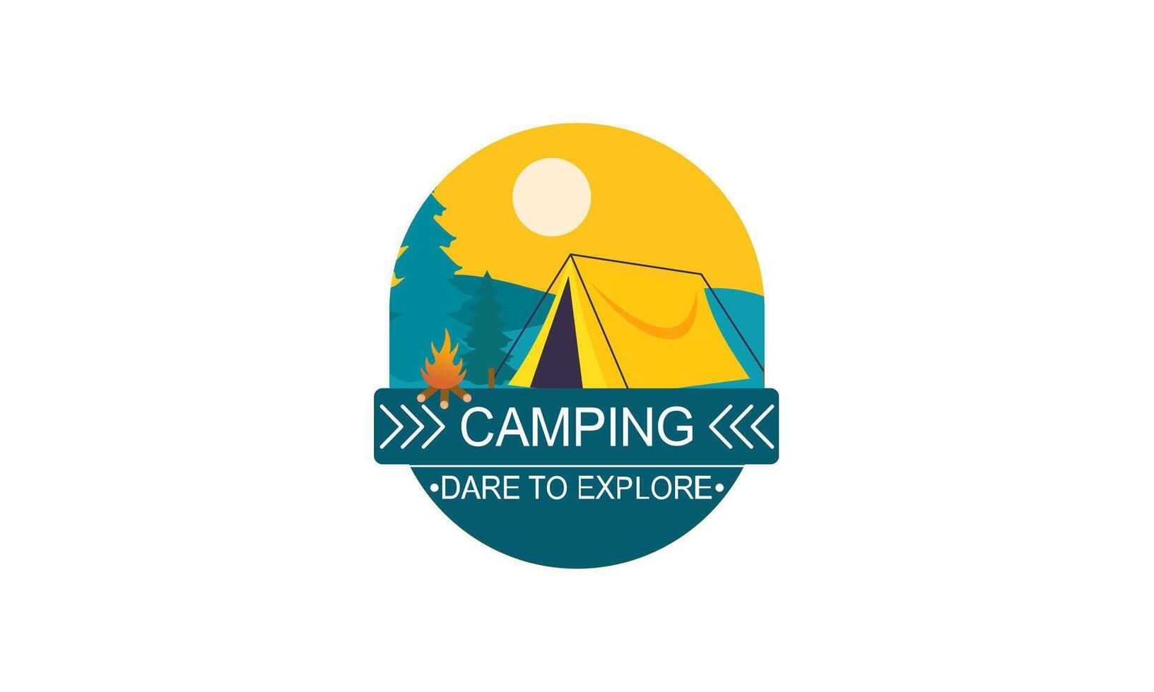 Summer camping logo isolated on background vector