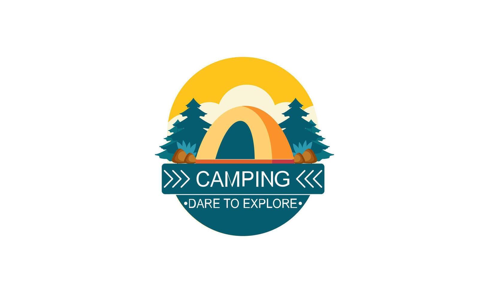 Summer camping logo isolated on background vector