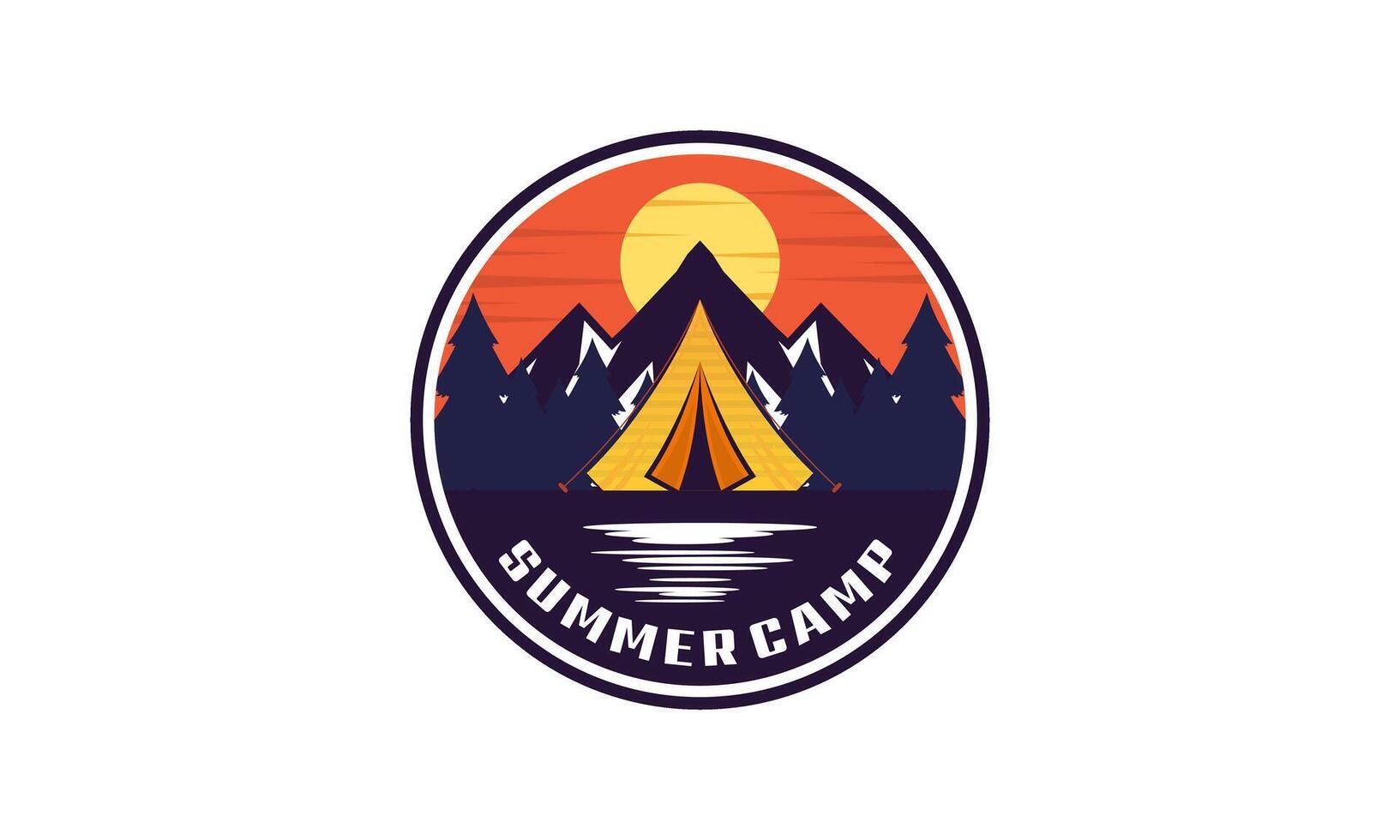 Summer camping logo isolated on background vector
