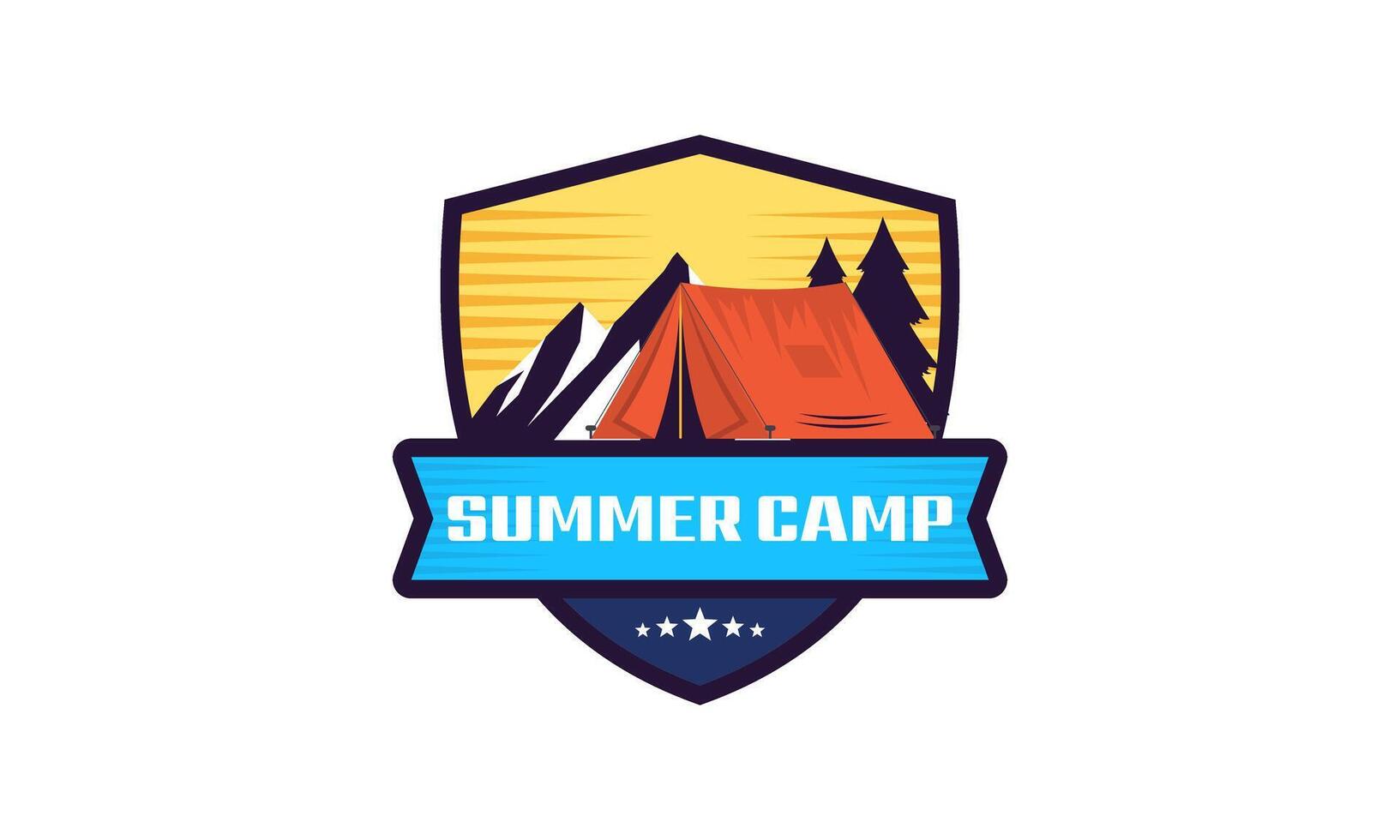 Summer camping logo isolated on background vector