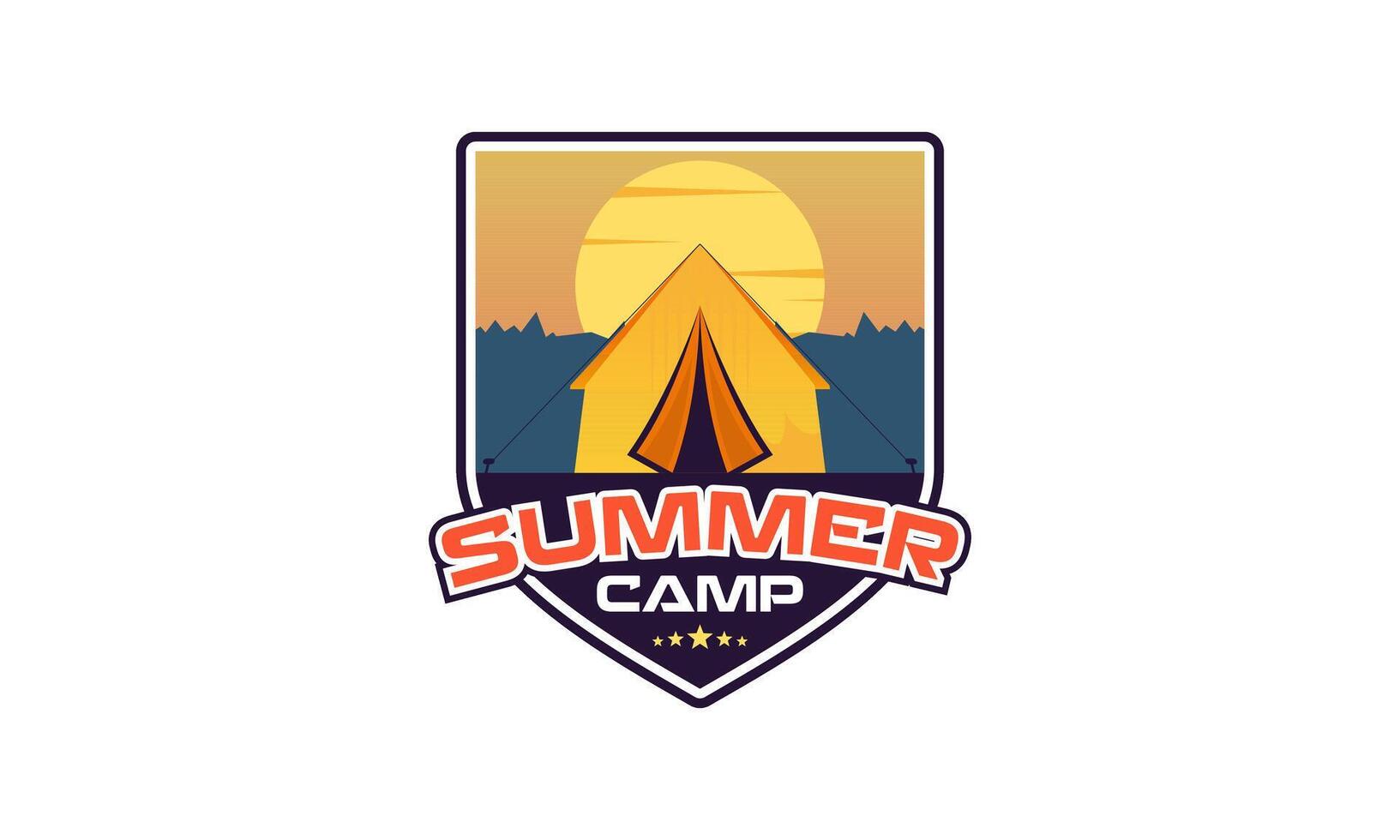 Summer camping logo isolated on background vector