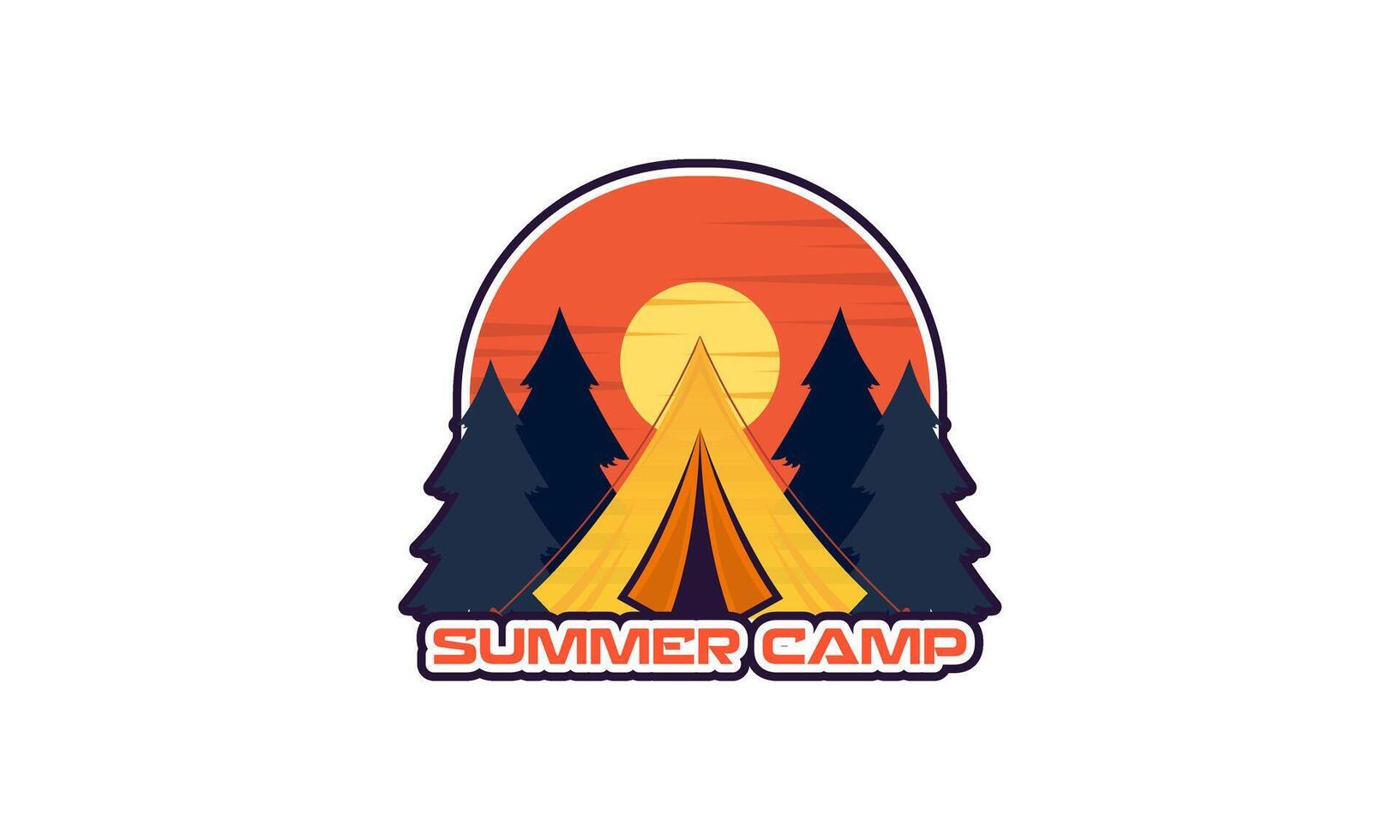 Summer camping logo isolated on background vector