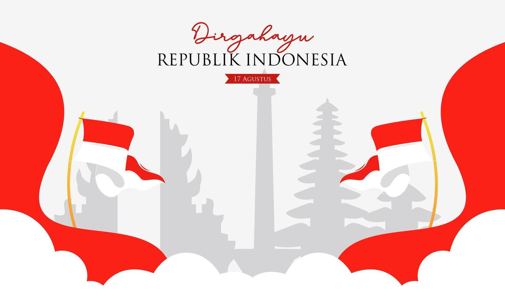 Background Indonesia independence day 17 august concept illustration vector