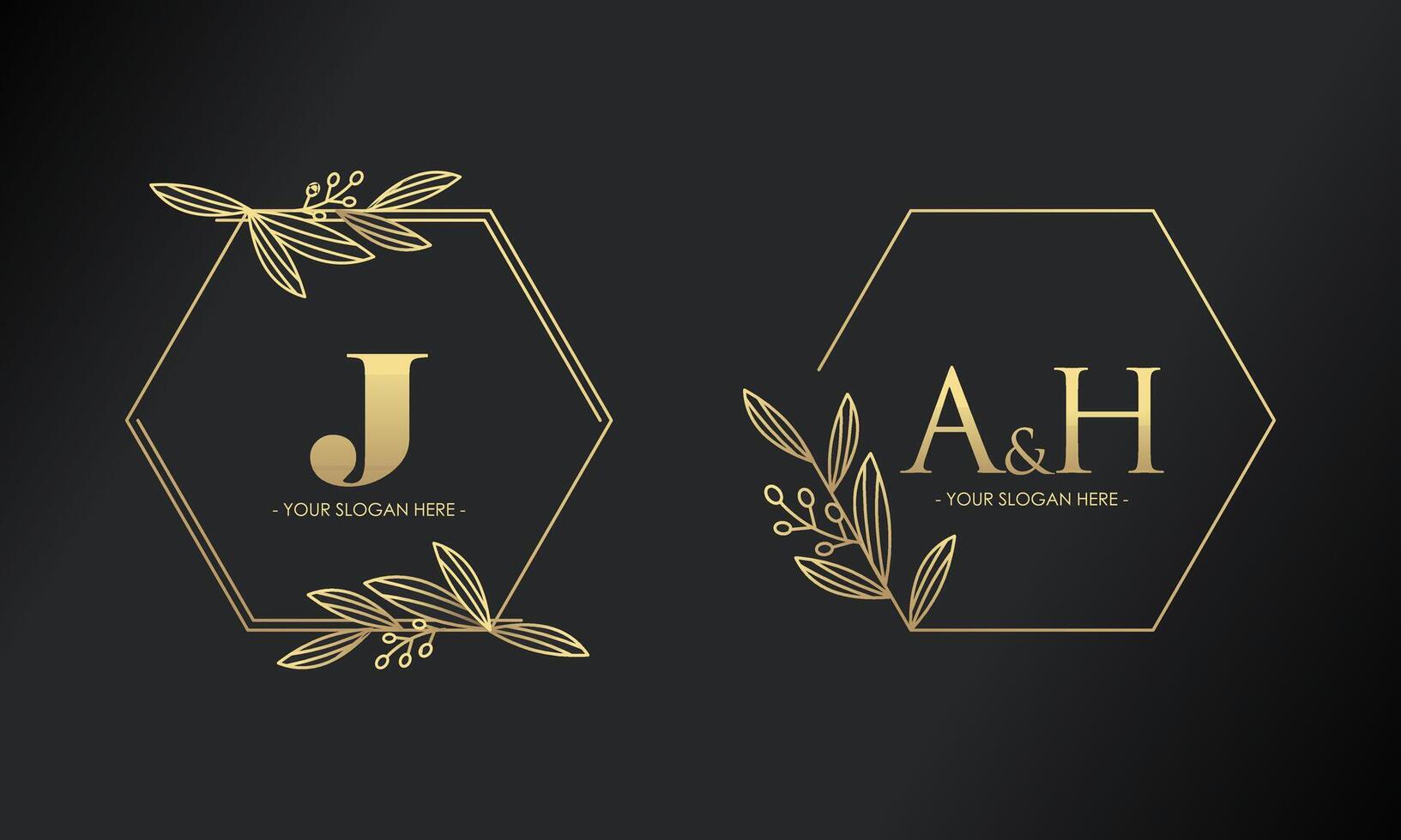 Luxury logo design collection. floral decorative for branding logo, corporate identity and wedding vector