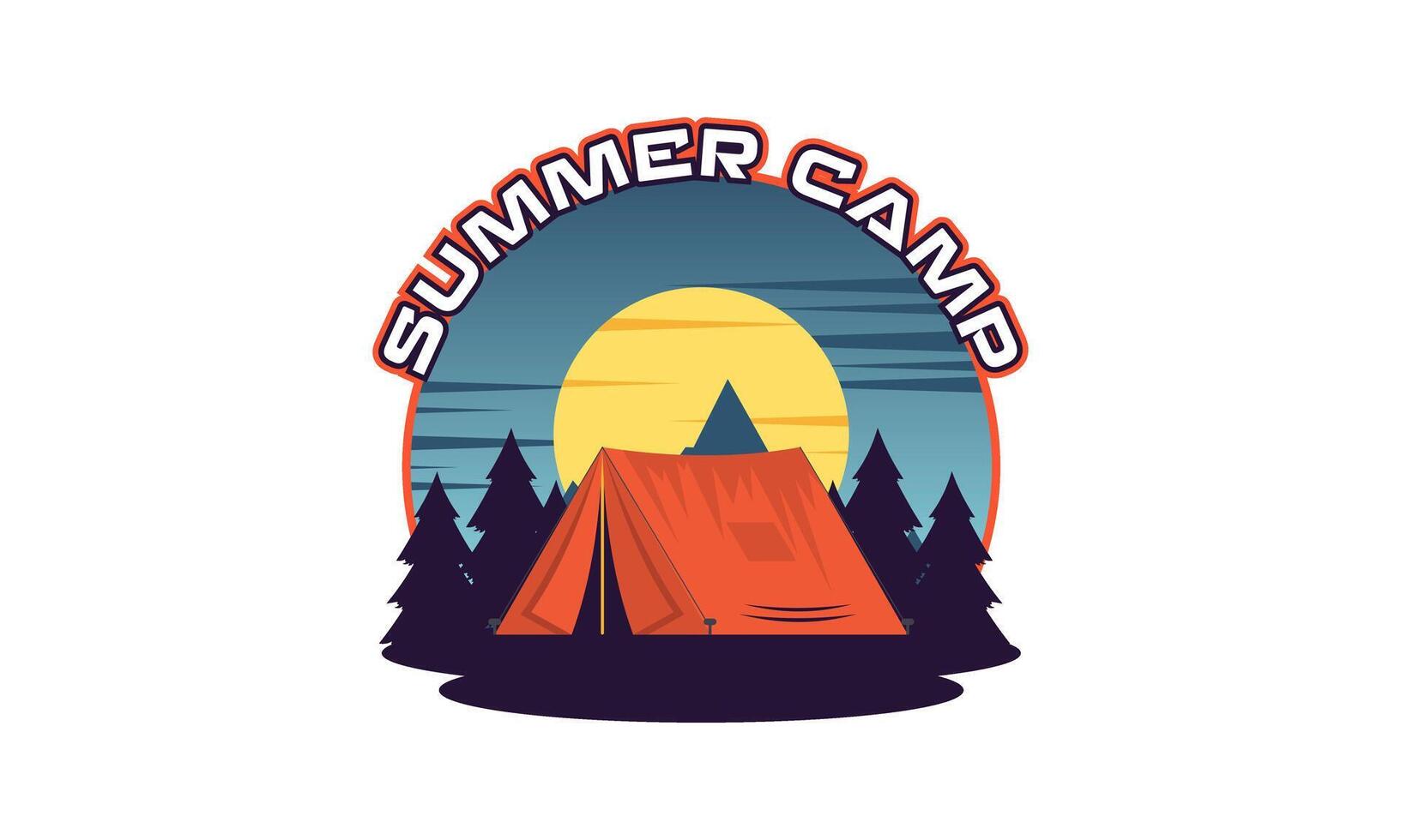 Summer camping logo isolated on background vector
