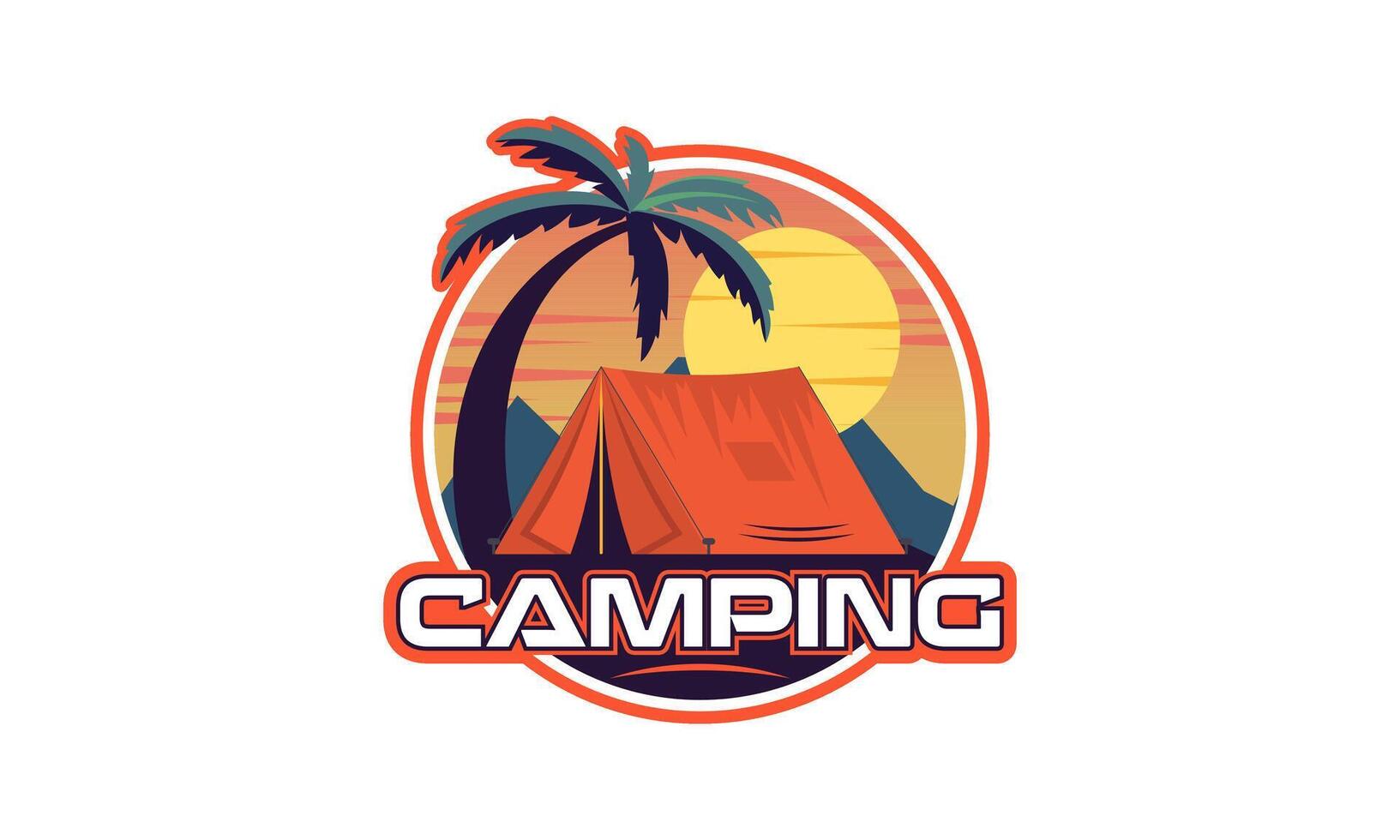 Summer camping logo isolated on background vector
