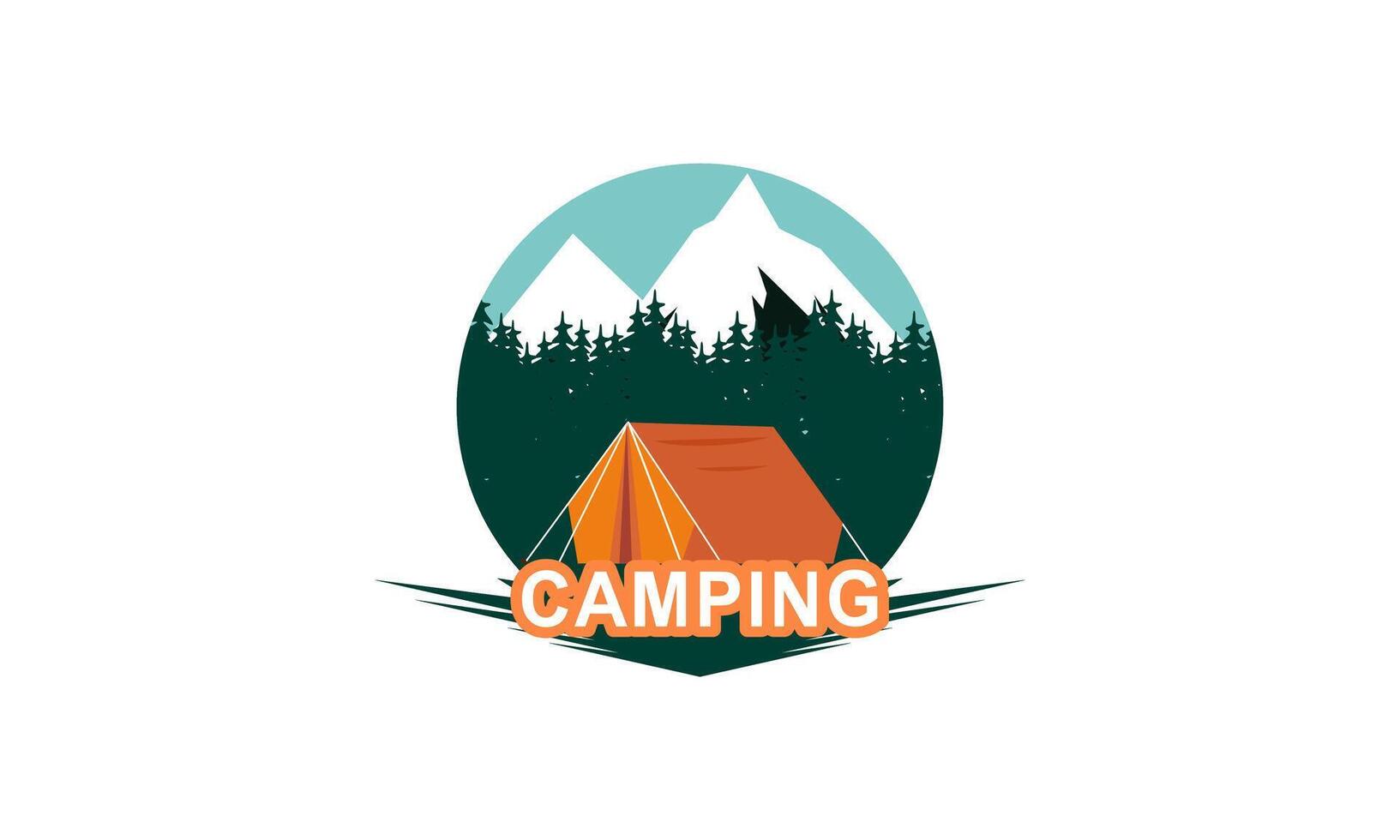 Summer camping logo isolated on background vector