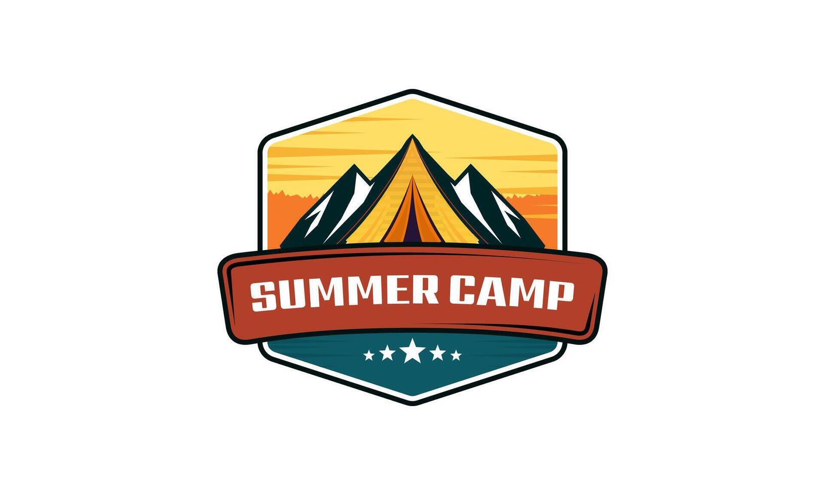 Summer camping logo isolated on background vector