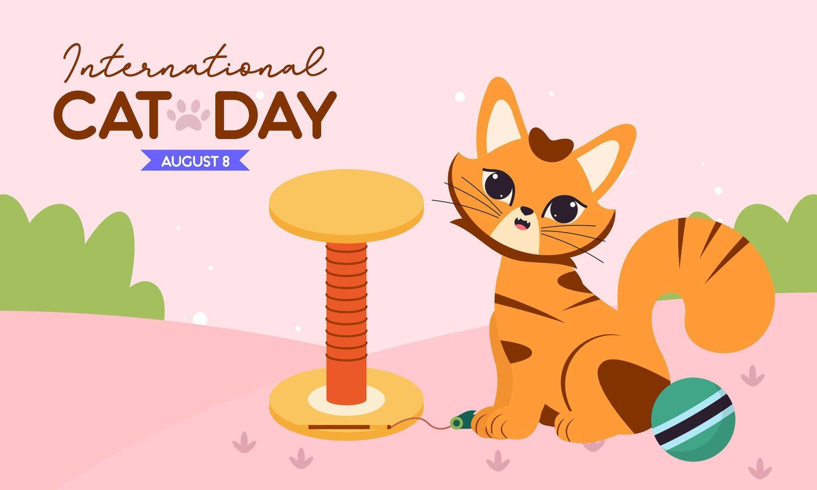 International Cat Day Illustration on August 8 vector