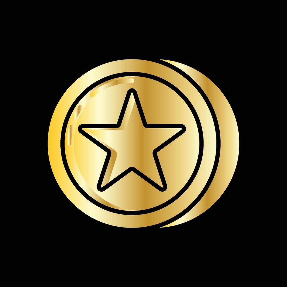 Coin Game with Star Gold vector