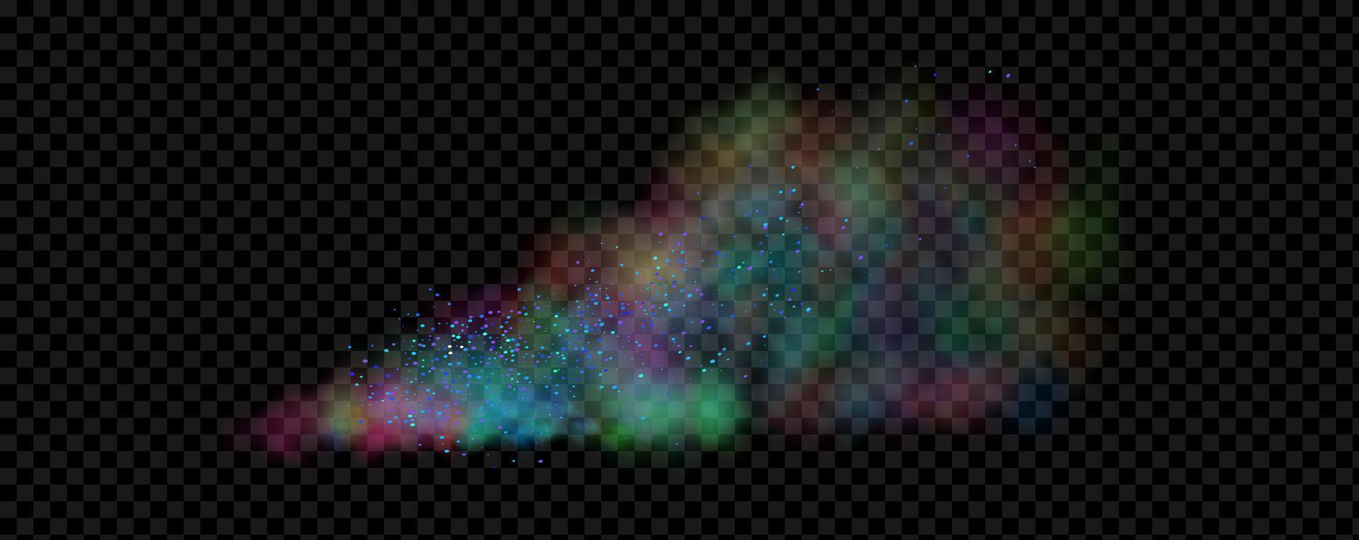 An explosion of colorful smoke clouds.Multicolor fog with blue and yellow particles.Explosions of color powder. vector