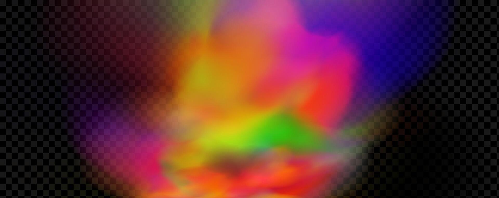 An explosion of colorful smoke clouds.Multicolor fog with blue and yellow particles.Explosions of color powder. vector