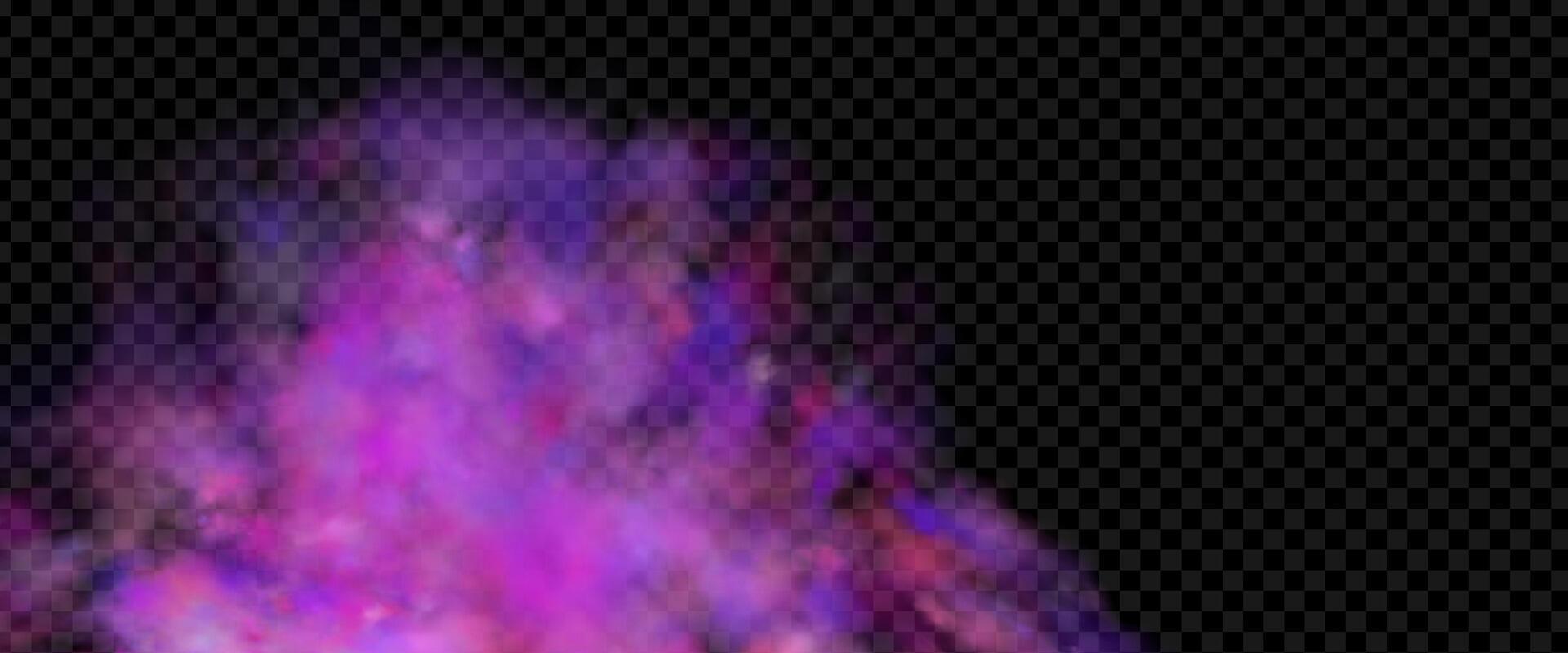 An explosion of colorful smoke clouds.Multicolor fog with blue and yellow particles.Explosions of color powder. vector