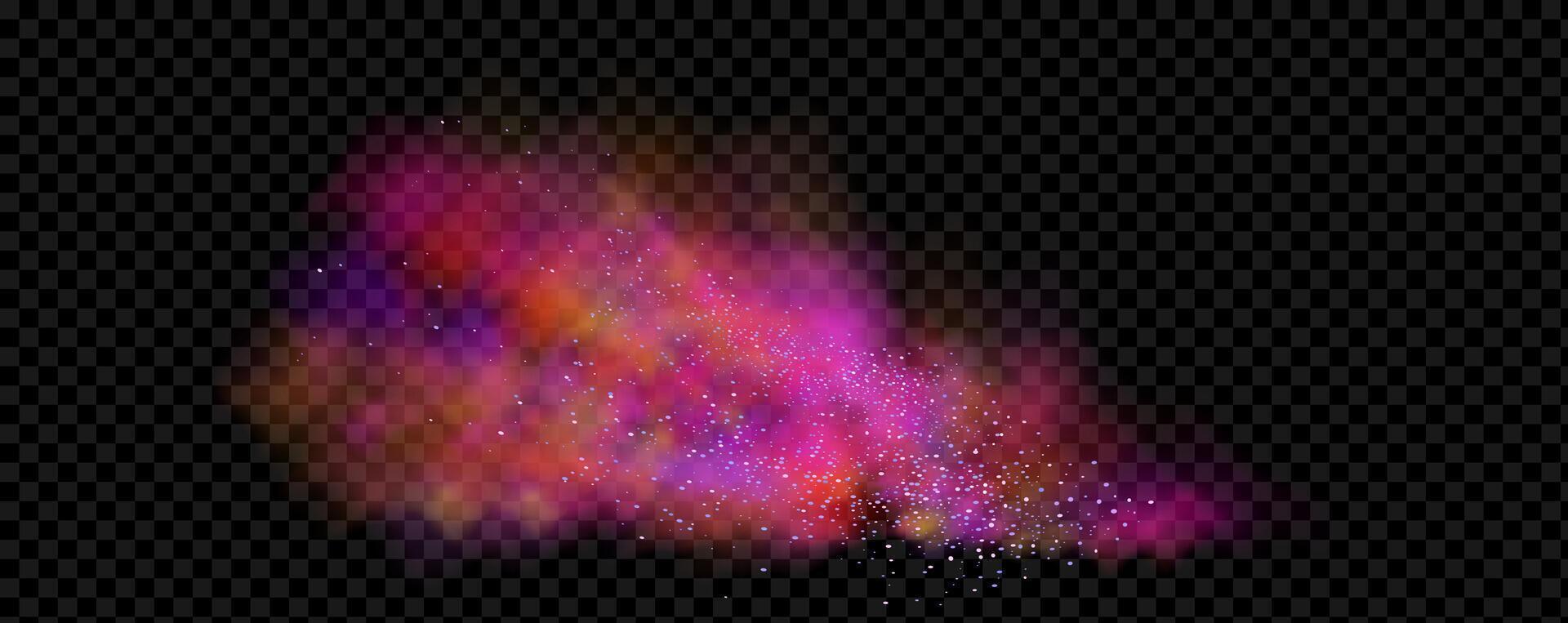 An explosion of colorful smoke clouds.Multicolor fog with blue and yellow particles.Explosions of color powder. vector