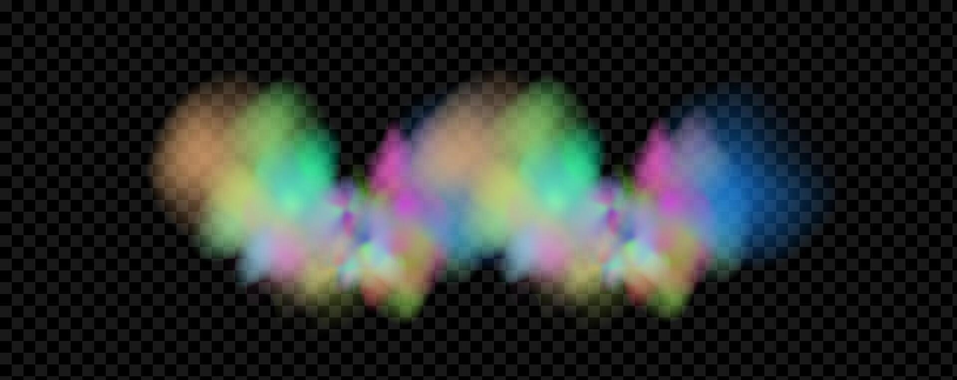An explosion of colorful smoke clouds.Multicolor fog with blue and yellow particles.Explosions of color powder. vector