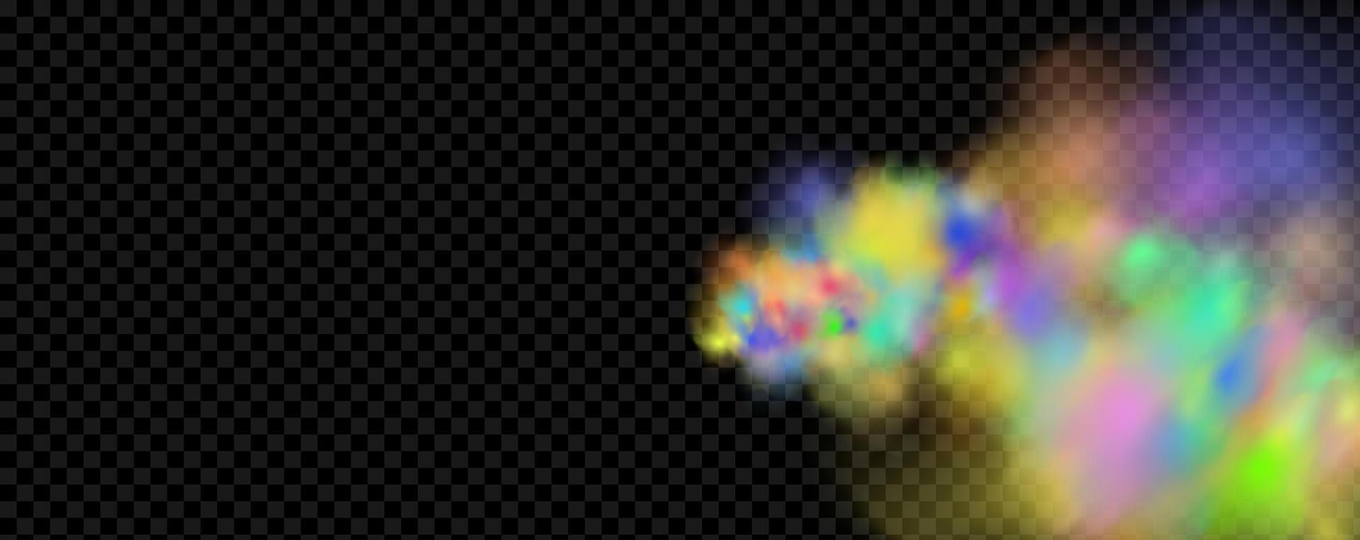 An explosion of colorful smoke clouds.Multicolor fog with blue and yellow particles.Explosions of color powder. vector