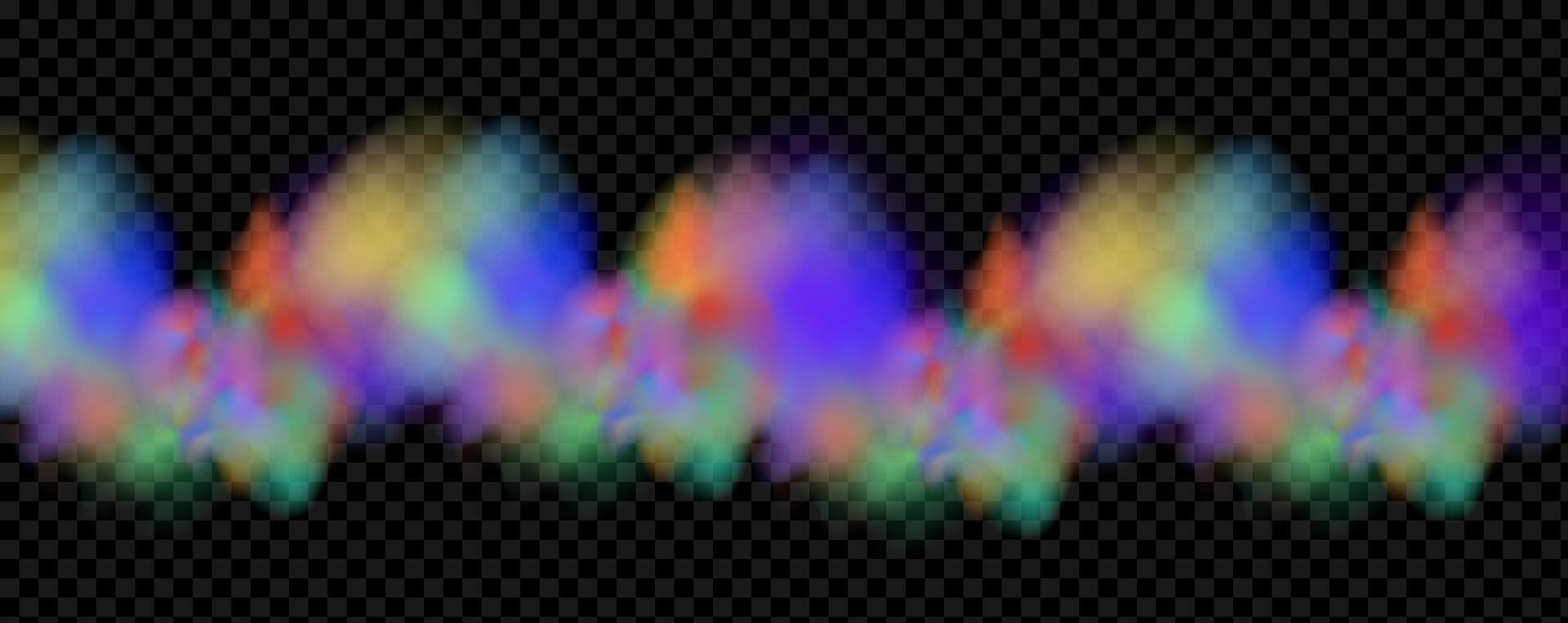An explosion of colorful smoke clouds.Multicolor fog with blue and yellow particles.Explosions of color powder. vector