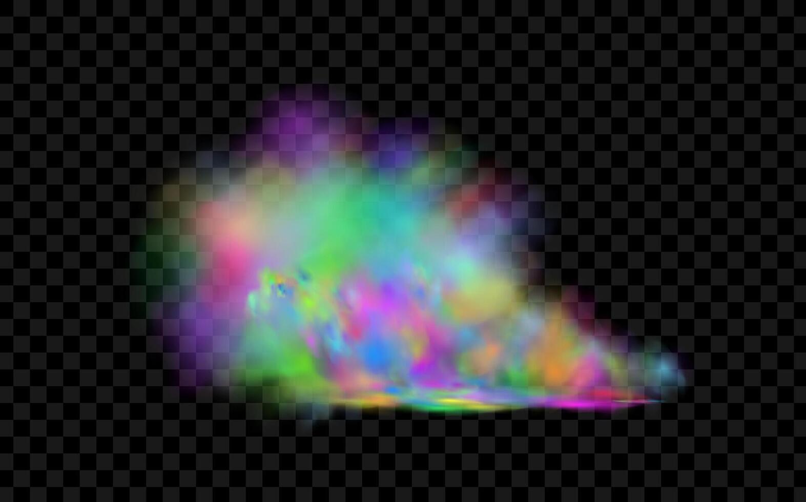 An explosion of colorful smoke clouds.Multicolor fog with blue and yellow particles.Explosions of color powder. vector
