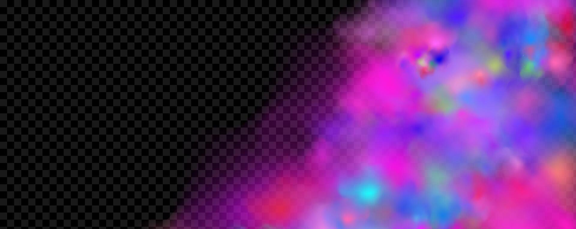 An explosion of colorful smoke clouds.Multicolor fog with blue and yellow particles.Explosions of color powder. vector