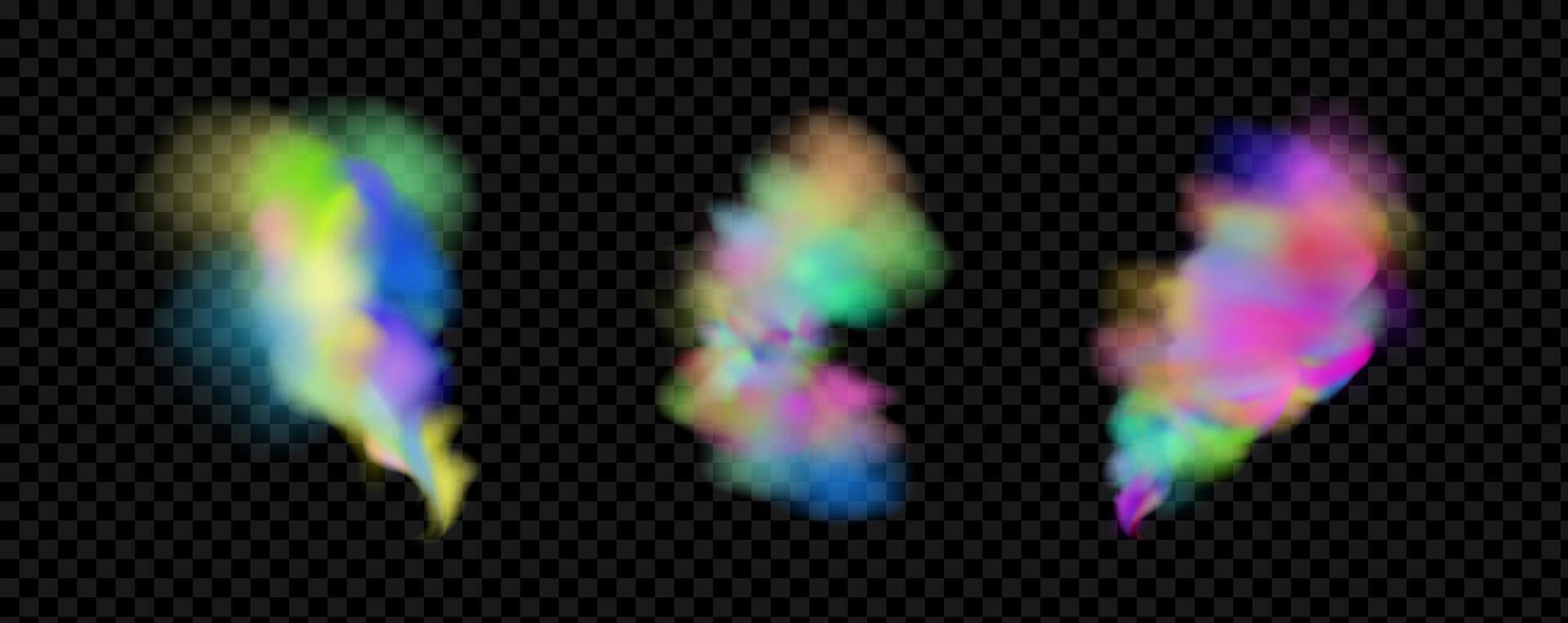 An explosion of colorful smoke clouds.Multicolor fog with blue and yellow particles.Explosions of color powder. vector
