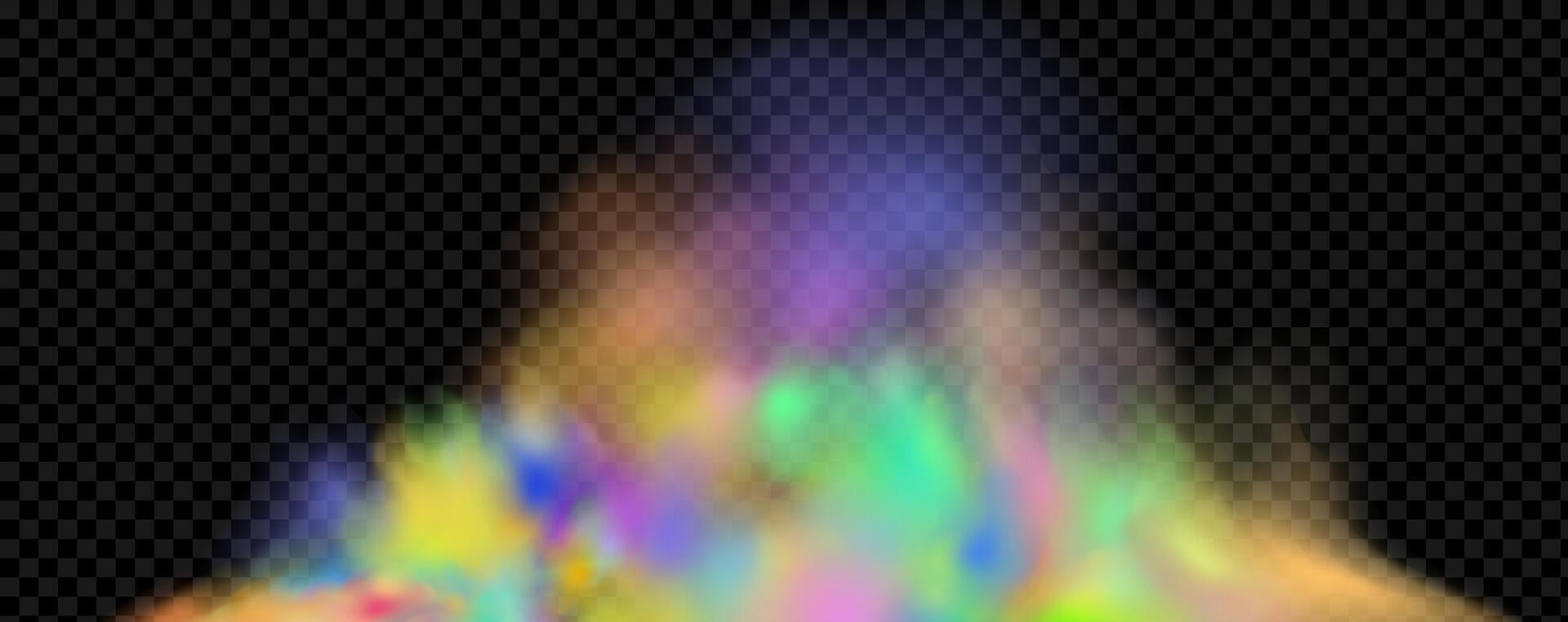 An explosion of colorful smoke clouds.Multicolor fog with blue and yellow particles.Explosions of color powder. vector