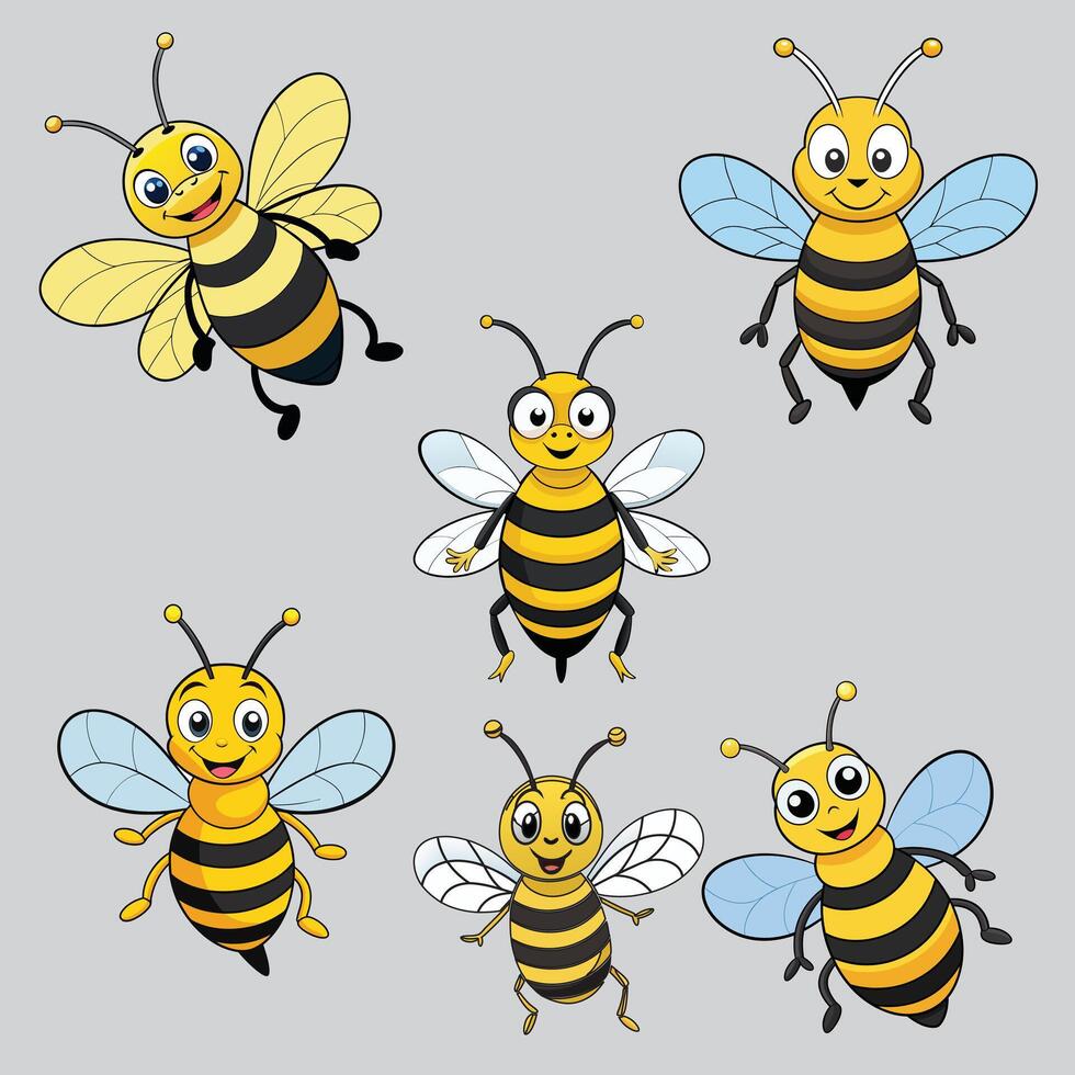 Bee, honey and hive. vector