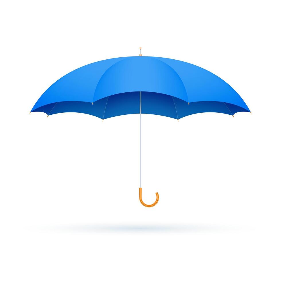 Realistic rain umbrella isolated on white background. vector