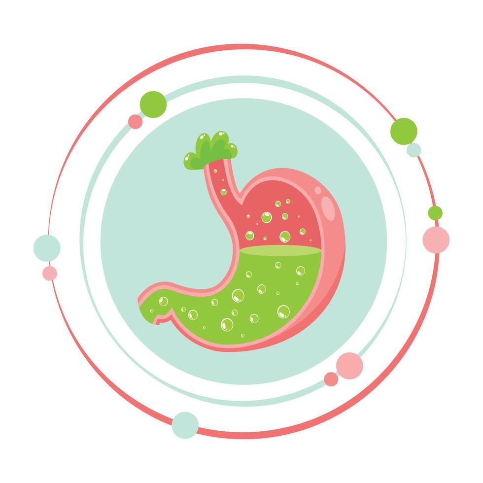 Nauseous stomach illustration graphic icon symbol vector