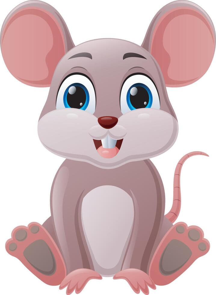 Cute little mouse cartoon sitting vector