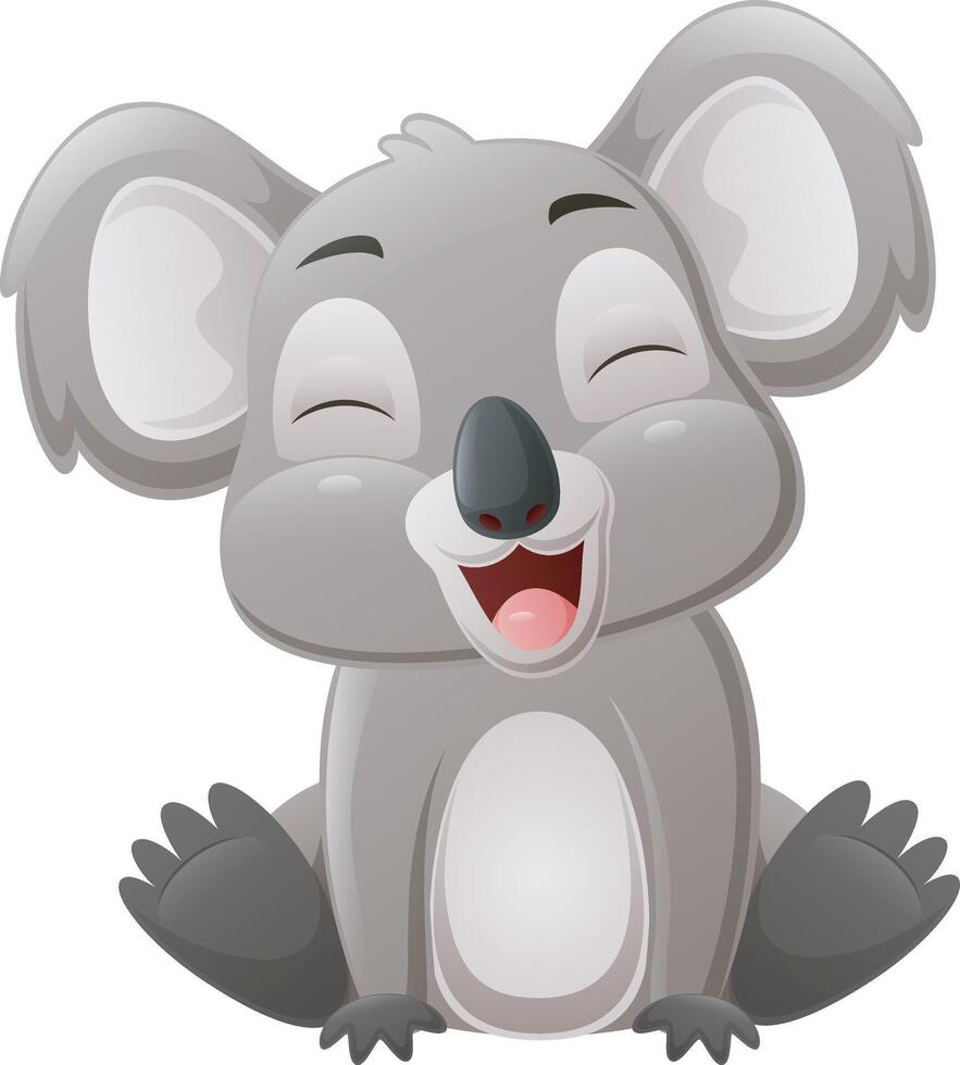 Cute little koala cartoon sitting vector