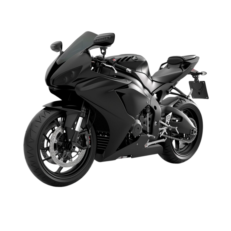A black sport bike motorcycle isolated on a transparent background 48086165 PNG