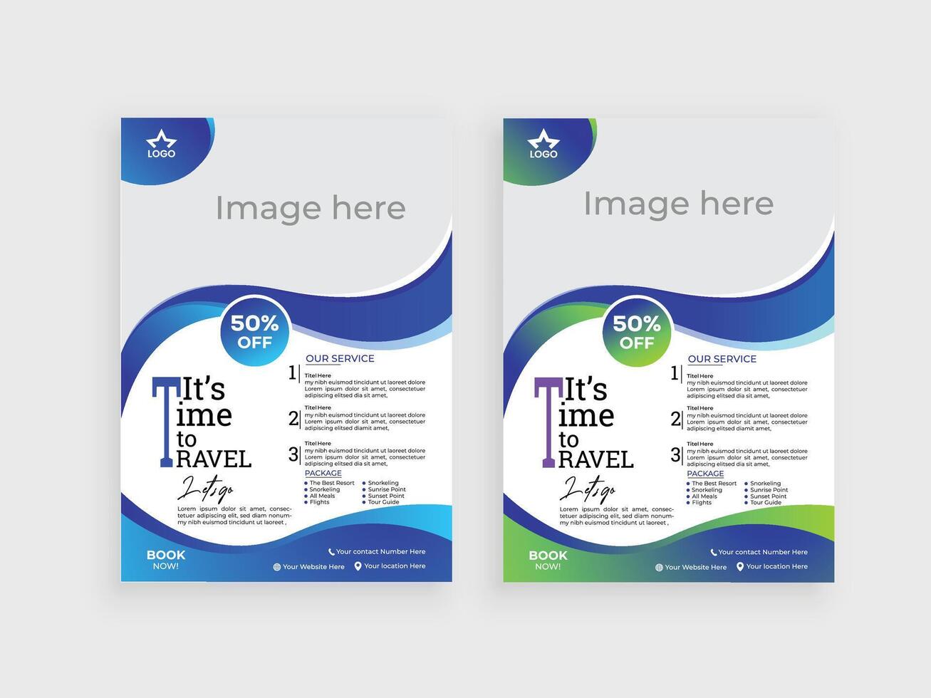 Free travel flyer design vector