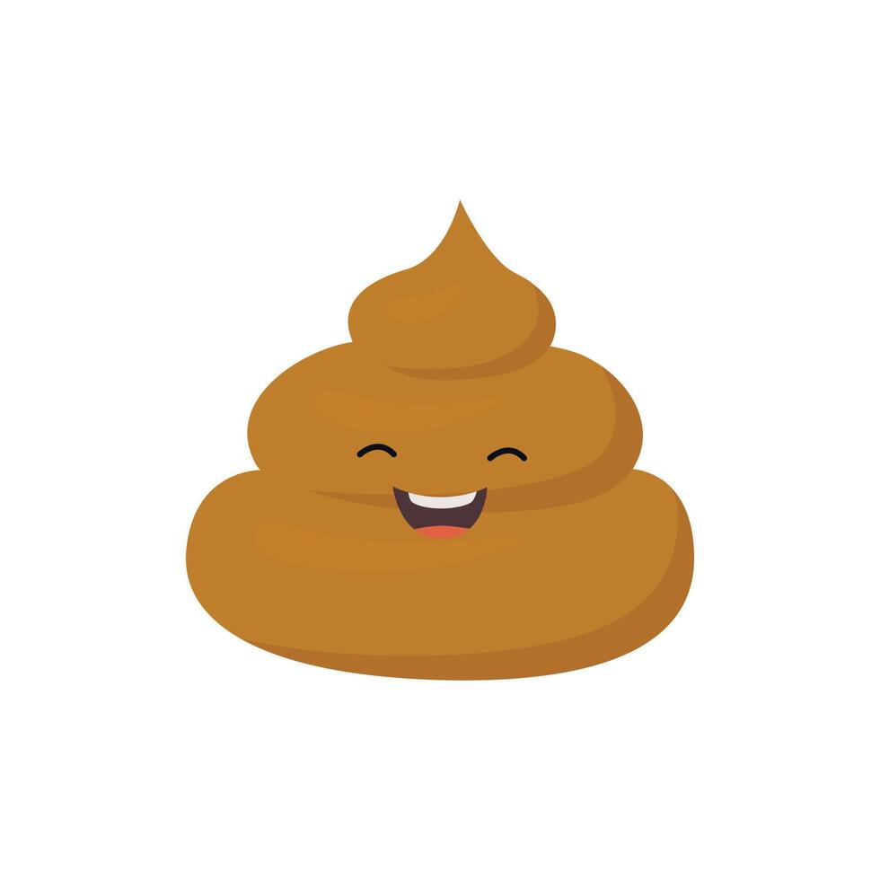 Abstract flat design emoticon poop icon symbol illustration vector