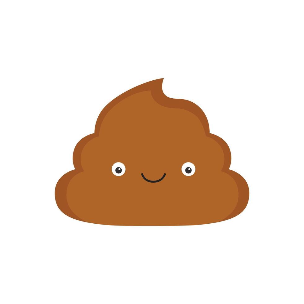 Abstract flat design emoticon poop icon symbol illustration vector