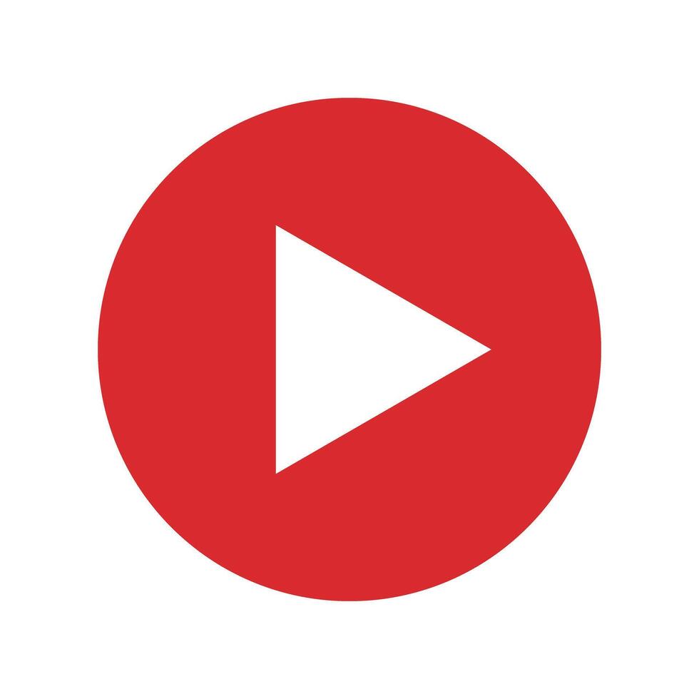 Simple red play button. . vector