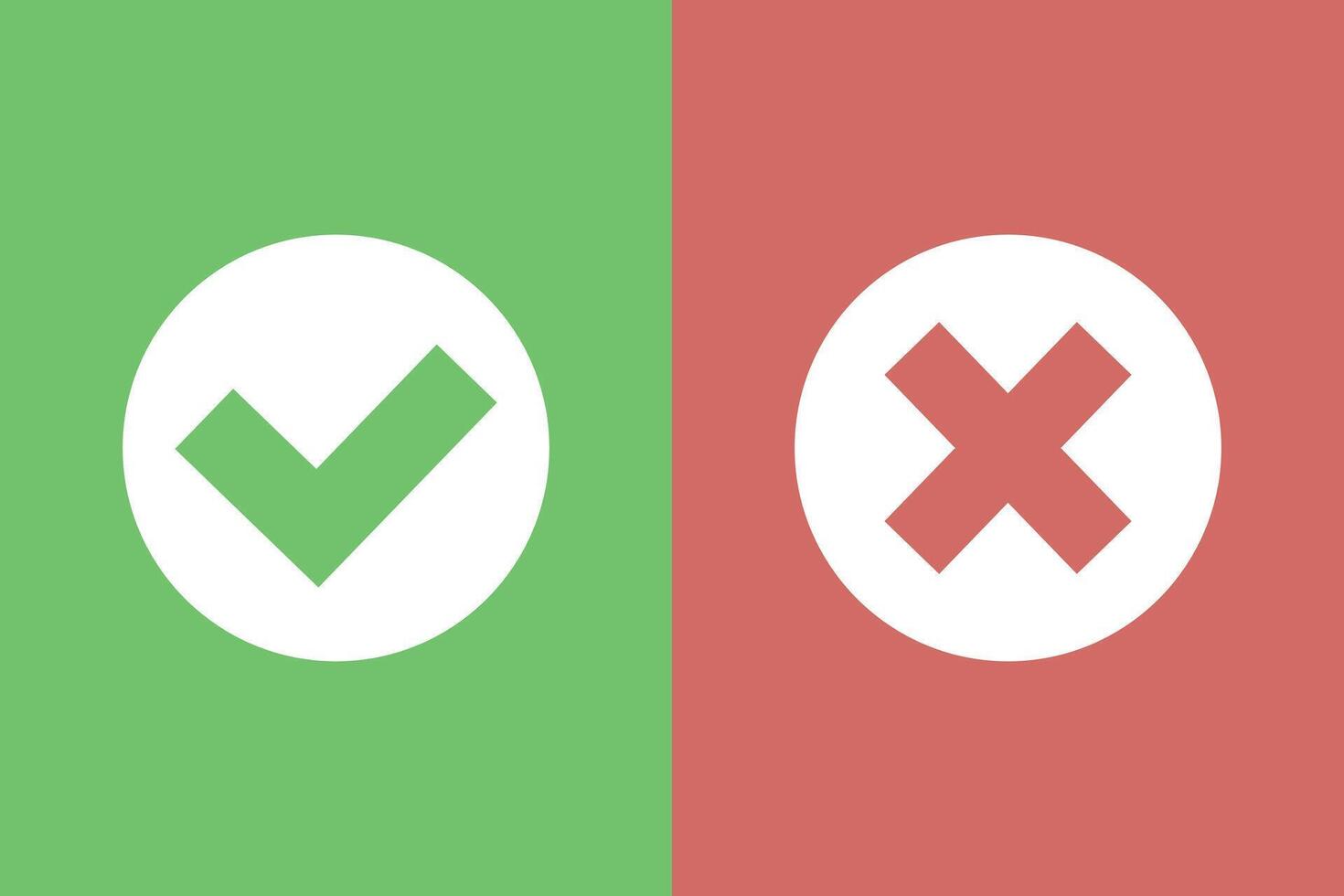 Check mark and cross mark background. vector