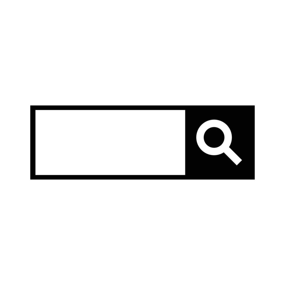 Search box icon with magnifying glass. vector