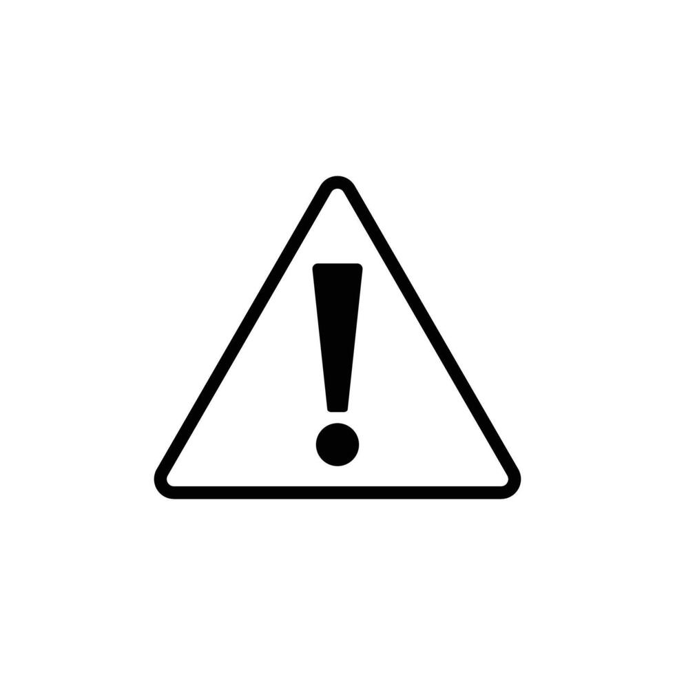 Monotone exclamation icon. Caution and warning. vector