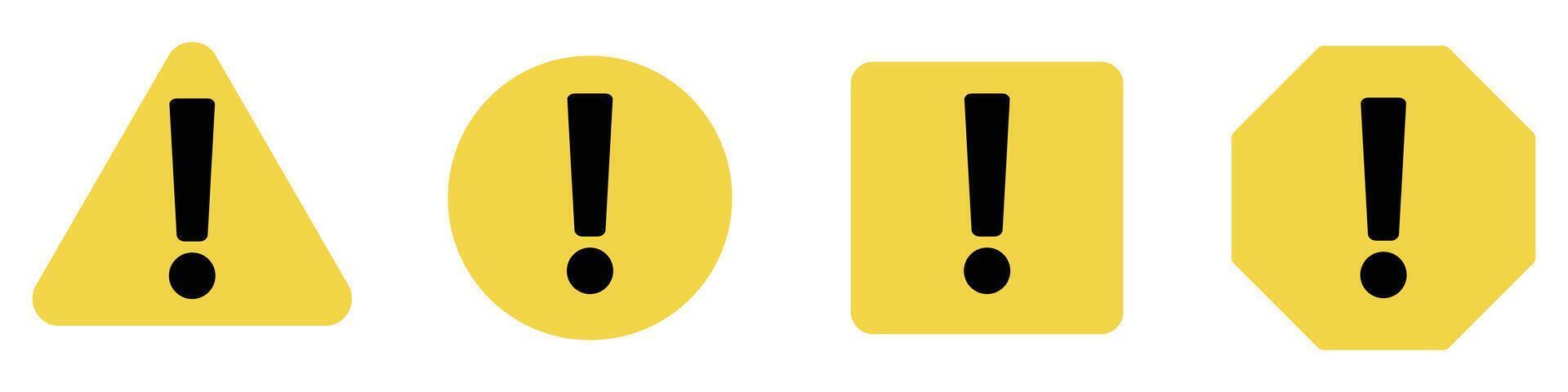 Attention symbols in various forms. Vectors. vector