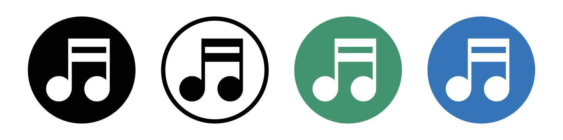 A set of musical note icons. Musical symbols. vector