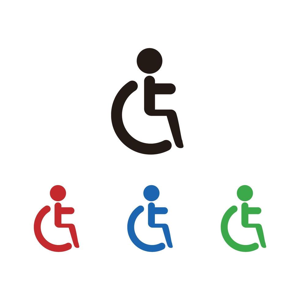 A set of wheelchair icons. vector