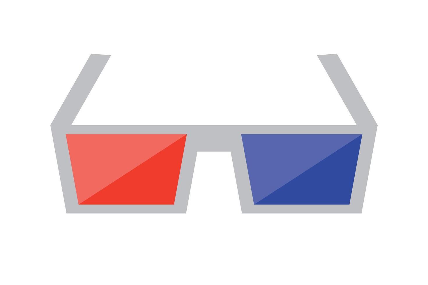 Red and blue 3D glasses icon. vector