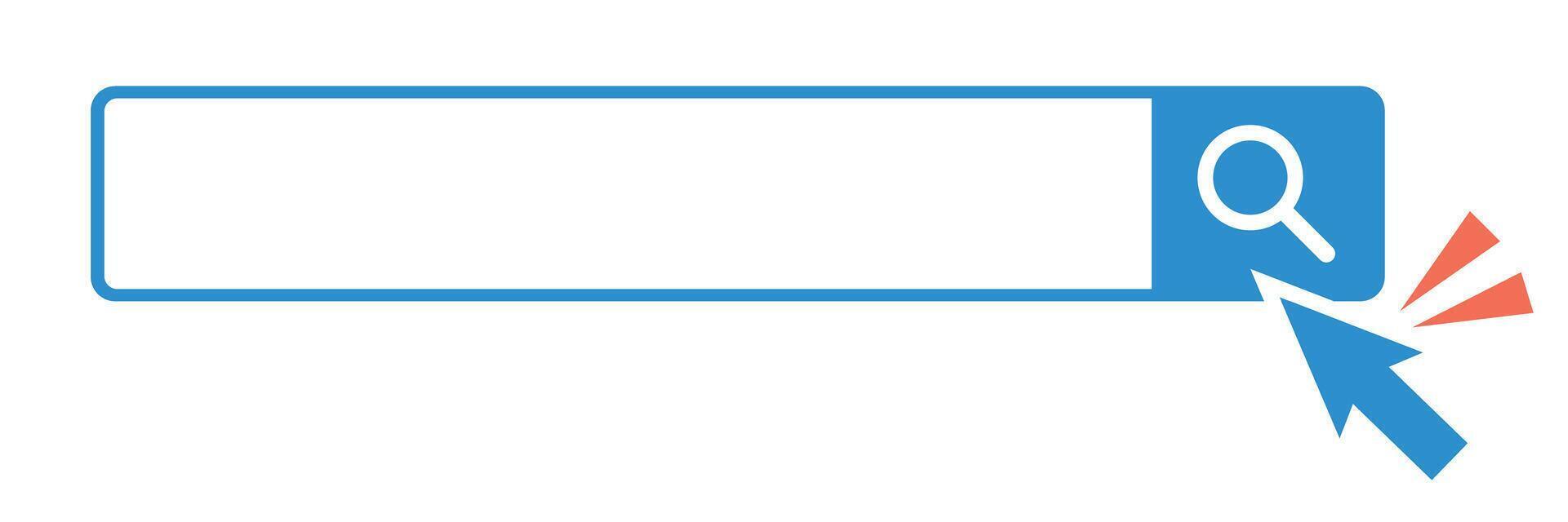 A blue search box and a set of mouse cursor. vector