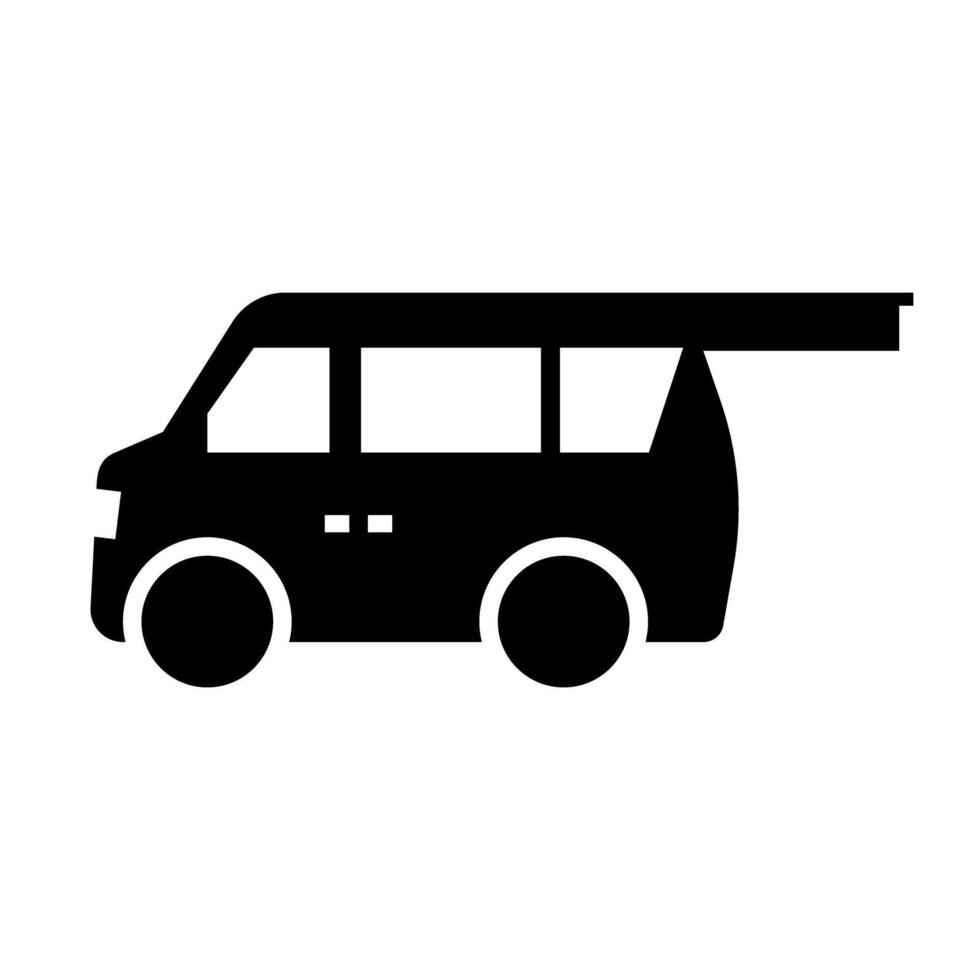 Open back door Kei Van silhouette icon. vector