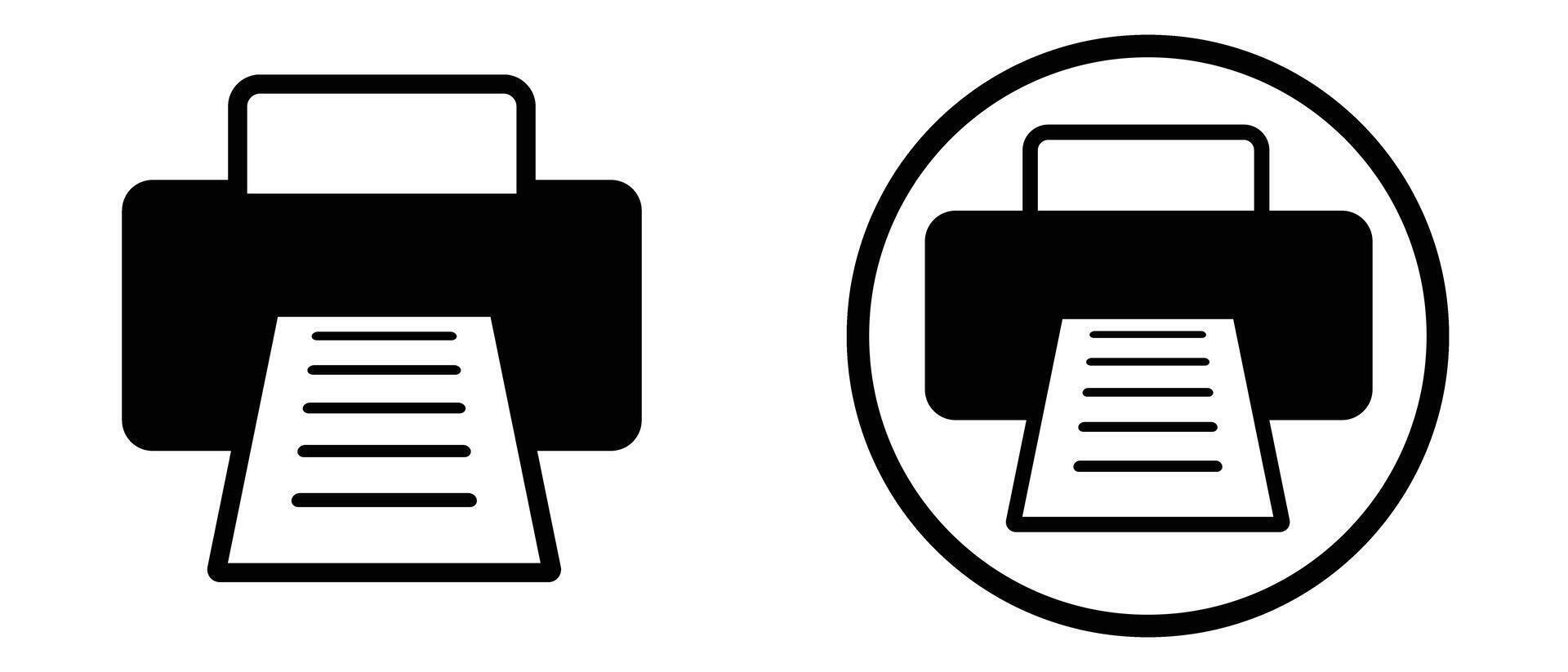 Printer icon set. Printing and copying. vector