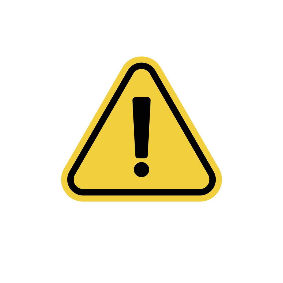 Triangle exclamation mark icon. Caution or warning. vector
